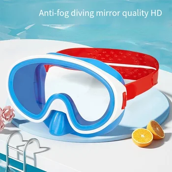 Полнокадровые детские модные очки для дайвинга с большим полем зрения, мягкие силиконовые регулируемые зеркала с защитой от запотевания HD очки для плавания