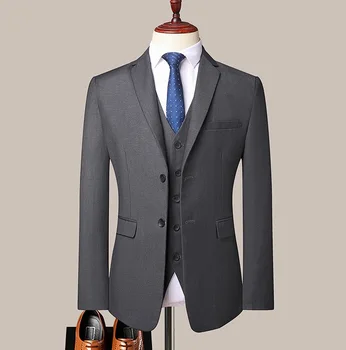 Полный костюм Мужчины Бизнес 3 шт. Костюмные комплекты / Мужской жених Свадебный банкет Сплошной цвет Высококачественный костюм высокого качества (куртка + жилет + брюки) Полный костюм Мужчины Бизнес 3 шт. Костюмные комплекты / Мужской жених Свадебный банкет Сплошной цвет Высококачественный костюм высокого качества (куртка + жилет + брюки) 3
