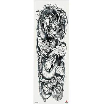 Полный Цветок Рука Водонепроницаемый Временные Татуировки Наклейка Большой Олдскульный Китайский Стиль Дракон Узор Боди-Арт Татуировка
