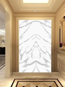 Пользовательские обои 3d атмосфера мода джаз белый мрамор дуплекс здание крыльцо фон стена проход коридор фрески фотообои