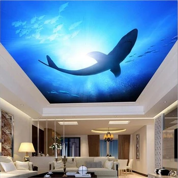 Пользовательские обои 3d фотообои hd атмосферный голубой небо белое облако чайка гостиная спальня зенит фреска papel de parede фотообои