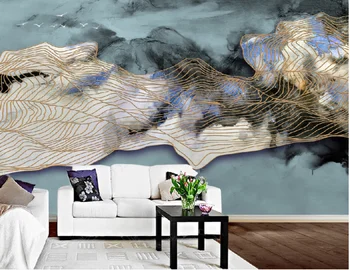 Пользовательские фрески 3D Абстрактные Дым Чернила Гора Пейзаж Фото Обои Лес Гостиная Домашний Декор Настенное покрытие 3 D