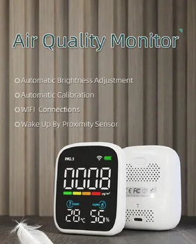 Портативный TuYa APP WiFi Интеллектуальная температура и влажность PM2.5 Монитор качества воздуха Внутренний и наружный универсальный