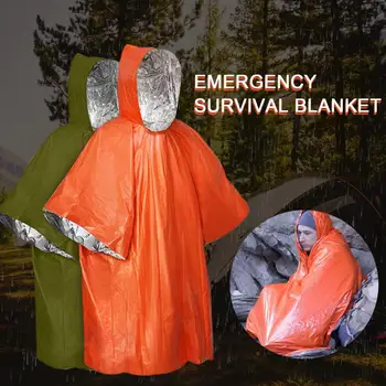 Портативный дождевик Дождевик для выживания в чрезвычайных ситуациях Универсальные погодостойкие пончо для аварийного выживания Кемпинг Двусторонний