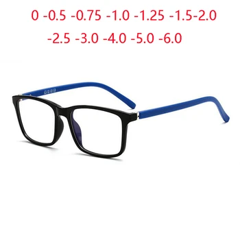 Пружинная ножка TR90 Квадратные оптические очки Очки по рецепту Женские очки против синего света Близорукие очки 0 -0.5 -0.75 до -6.0