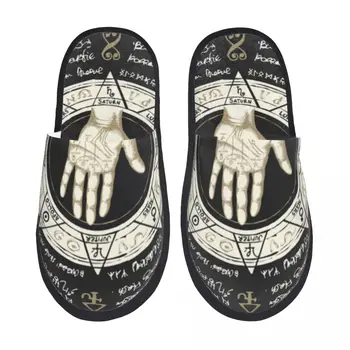 Пушистые тапочки Древние иероглифы Открытый носок Плюшевые тапочки из пенопласта Зимняя обувь для помещений