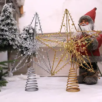 Рождественская елка Топпер Полая звезда Рождественская елка Железная звезда Топпер Блестящие украшения для рождественской елки для домашних офисов