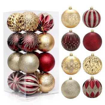 Рождественские шары Акценты на праздничную тематику Яркие 8-сантиметровые небьющиеся шары для рождественской елки Праздничные украшения для праздника