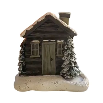  Рождественский дом Акцент Праздничный керамический бревенчатый домик Дымоход Благовония Подставка для Рождества