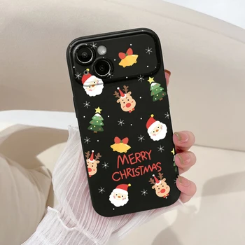 Рождественский лосиный кок для IPhone 15 14 13 Pro Max Mini XR XSMax 7 8 Plus SE 12 11 Роскошный силиконовый бампер Fundas Милые чехлы для телефонов