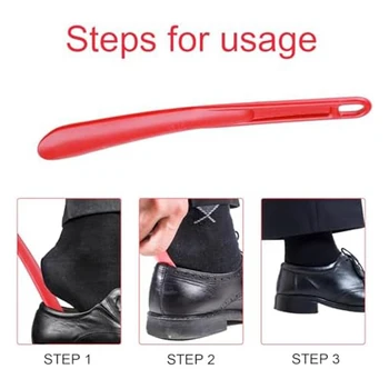 рожок для обуви - 25 см - Короткая ручка - Очень устойчивый - С отверстием для подвешивания - Эргономичная форма - Подходит для мужчин, пожилых людей