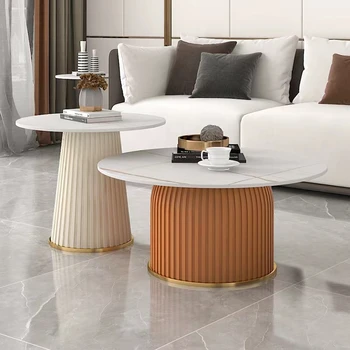 Роскошный журнальный столик современного дизайна, небольшой простой чай, журнальный столик для гостиной, скандинавский круглый мрамор, вспомогательная мебель Mesa