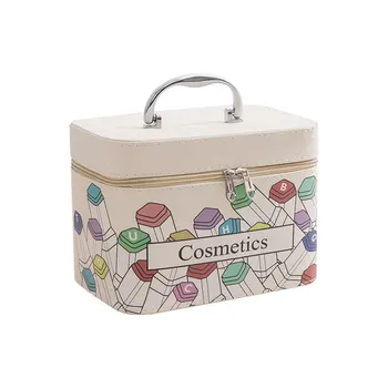  Роскошный чехол для макияжа для женщин Принт Узор Косметика Органайзер Хранение с зеркалом Портативные сумки для туалетных принадлежностей большой емкости