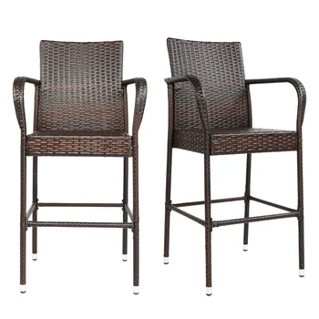 ротанг дизайнерские кухонные барные стулья столовая высокая роскошь для отдыха трон барные стулья винтаж на открытом воздухе sillas bar мебель бар
