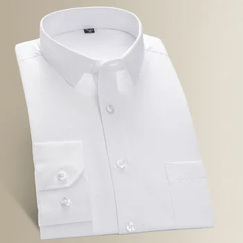 Рубашка оверсайз 9XL 8XL 7XL Мужская рубашка с длинным рукавом Повседневное платье Сплошной цвет Белый Повседневная посадка Дизайн Бизнес Мужские социальные рубашки