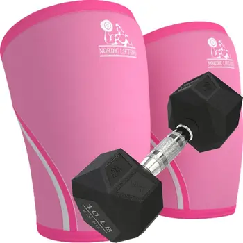 Рукава для коленей Средний - Розовый комплект с призмой гантели 10 фунтов