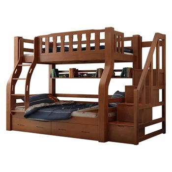 Самая низкая цена Детская спальня Мебель Двухъярусная кровать из массива дерева Детская двухъярусная кровать для детей