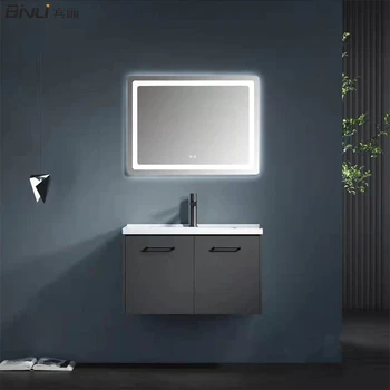  светодиодное умное зеркало для ванны с защитой от запотевания, настенное умывальник из нержавеющей стали для ванной комнаты  светодиодное умное зеркало для ванны с защитой от запотевания, настенное умывальник из нержавеющей стали для ванной комнаты 0