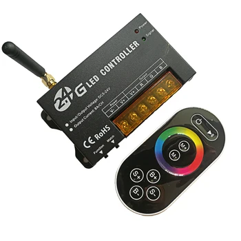 Светодиодный контроллер RGB-ленты 2.4G Беспроводной пульт дистанционного управления с 4-канальным приемником 5 А 12 В 24 В 5050 3528 Управление лентой Переключатель включения и выключения