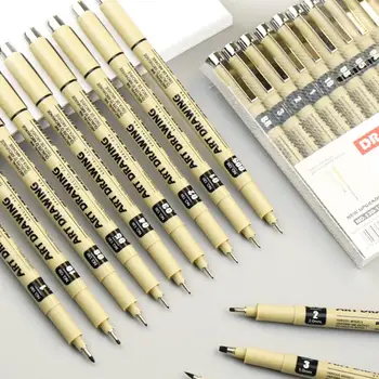 Светостойкая ручка Игольчатая ручка Водонепроницаемый набор тонких линер 12 различных ширин линий для художников Иллюстрация Скетчинг