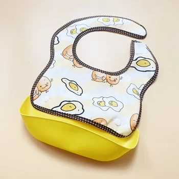 Силиконовый нагрудник для детей Многоцелевой трехмерный карман для еды ребенка можно разобрать Водонепроницаемое полотенце для слюны