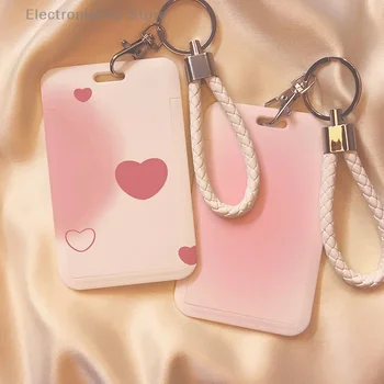Симпатичные розовые любовные держатели кредитных карт Брелок Держатели банковских удостоверений личности Чехол для бейджей Держатель для визитных карточек Студенческие принадлежности