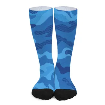 Синие камуфляжные носки Военный ВМС Камуфляж Новинка Чулки Женщины Мужчины Мягкие дышащие носки для скейтборда Осенние нескользящие носки