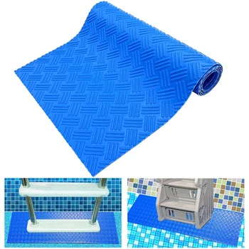Синий коврик для лестницы для бассейна Нескользящая текстура Защитный противоскользящий коврик для плавания