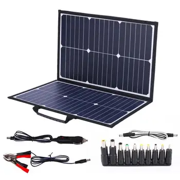 Складные солнечные панели Портативные солнечные панели для кемпинга Комплект солнечных панелей с 2 USB-портами USB-устройство для семьи RV Boat Camp