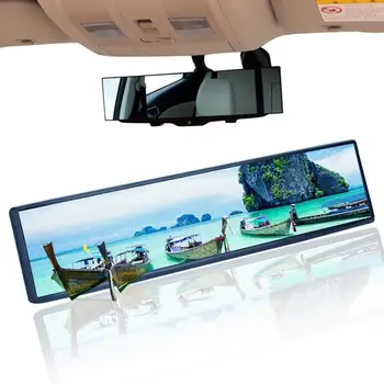 Слепое зеркало для автомобиля Клипса на панорамном зеркале заднего вида Панорамное зеркало заднего вида Универсальное антибликовое широкоугольное зеркало для