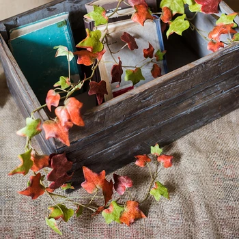 Смоделированные висячие лианы плюща и вьющиеся лианы для ландшафтного отображения искусства осеннего украшения плющом зеленые растения