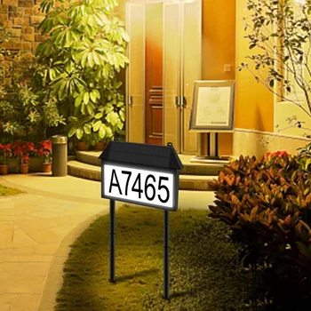  Солнечная адресная табличка, номера домов с подсветкой снаружи, светодиодная адресная табличка с подсветкой Наружная водонепроницаемая, настенная прочная