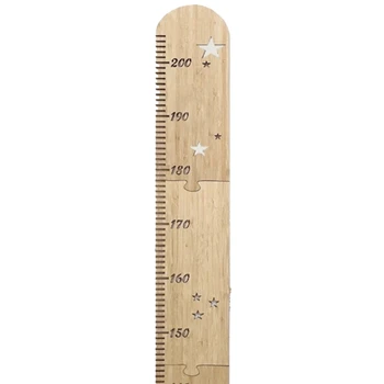 Сращенная деревянная линейка Детская комната Пэчворк Деревянная линейка для измерения роста звезды Линейка высоты