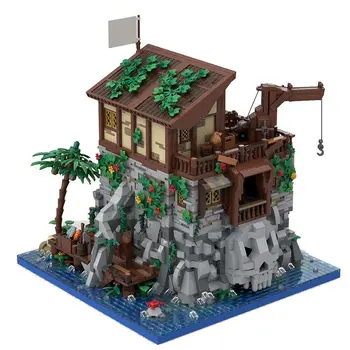 Средневековый пиратский дом на острове с интерьерными игрушками 5887 штук MOC