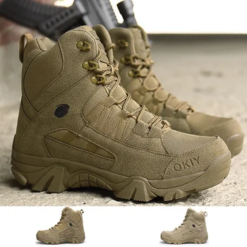 Тактические ботинки Мужские армейские ботинки Мужские военные ботинки для мужчин Боевые ботильоны На открытом воздухе Альпинистская походная обувь Рабочая защитная обувь
