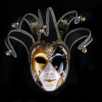 Танцевальная вечеринка на Хэллоуин Венецианская маска колокольчика Раскрашенная маска для вечеринки на бал на Хэллоуин Высококлассная венецианская дамская маска