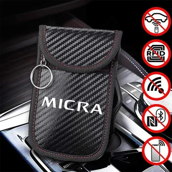 Углеродное волокно Автомобильные ключи Чехол Брелок RFID Экранирующий ключ Кредитная карта для Nissan Micra Эмблема Juke Leaf Sentra NOTE Patrol