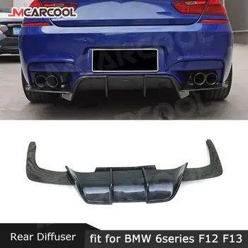 Углеродное волокно Задний бампер Губа Диффузор Спойлер для BMW F06 F12 F13 M6 M Tech M Sport 2013 - 2016 3 шт./комплект