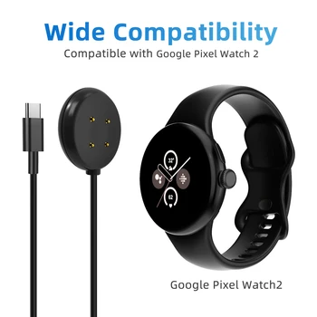 Умные часы Магнитное зарядное устройство Подставка Шнур Кронштейн для Google Pixel Watch 2 Кабель для быстрой зарядки Адаптер питания Базовый кабель