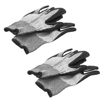 Уровень 5 Устойчивые к порезам перчатки 3D Comfort Stretch Fit, прочный нитрил из пеноматериала Power Grip, Smart Touch, серый 2 пары (L)