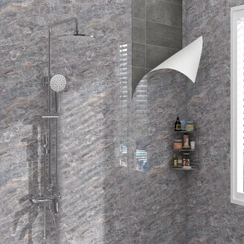  Устойчивые к плесени мраморные самоклеящиеся обои для ванной комнаты Кухня Mesa Современные водонепроницаемые маслостойкие наклейки Винил