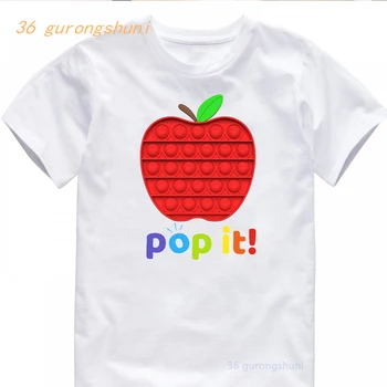 футболка девочка Apple Pop мультяшная футболка It Pop it Ананас фрукты девочки топы детская одежда мальчики футболки лето детские футболки