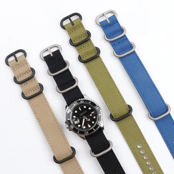 Холщ Нейлоновый ремешок 18 мм 20 мм 22 мм 24 мм Универсальный ремешок для часов Seiko Ремень для часов Rolex Galaxy Watch4 5 3 Аксессуары для браслета