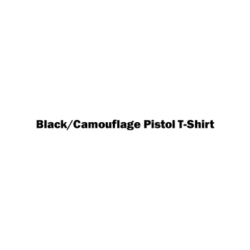 Черная/камуфляжная футболка с пистолетом
