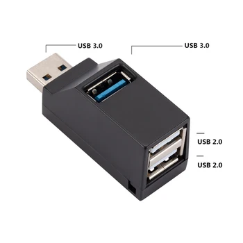 Черный USB3.0 Тип свистка HUB 3 порта Кабель для передачи данных USB-разветвитель Удлинительный кабель Портативный для настольных компьютеров и ноутбуков