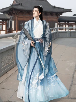 Черный Китайское Платье Женщина Ханьфу Вышивка Платья Ханьфу Косплей Костюмы Кимоно Традиционная Китайская Одежда Для Мужчин Одежда