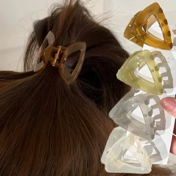 Шикарные геометрические высококачественные ацетатные треугольные заколки для волос коготь краба зажимы заколки для женщин и девочек шпильки модные аксессуары для волос