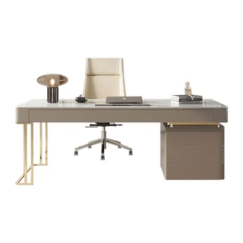 Шиферный стол, маленькая квартира, скандинавский кабинет, светлый, роскошный настольный компьютерный стол, простой современный письменный стол для дома