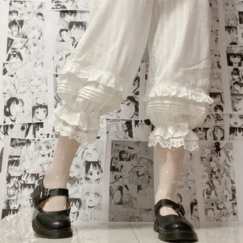 Эластичные шорты для девочек Панталоны Японские хлопковые трусики с оборками Kawai Женщины Sweet Lolita Брюки Безопасность Шаровары Талия Victoria