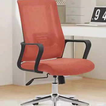 эргономичный вращающийся дизайн офисный стул сетчатый оранжевый колеса кресло вращающийся офисный стул компьютер современное бюро мебель